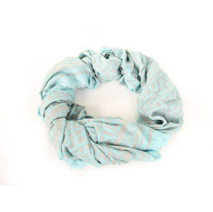 Tommy Hilfiger dámský světle modrý šátek s šedým vzorem